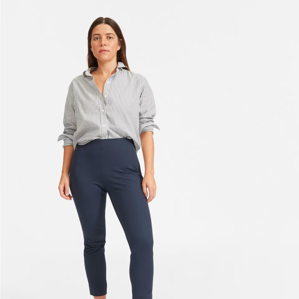 Everlane Size 2 Navy The Side-Zip Stretch Cotton Pant